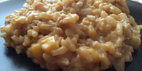 Ризотто с красным вином и кукурузой