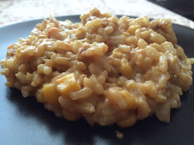 Рецепт ризотто с красным вином и кукурузой