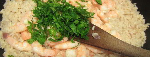 ризотто с креветками и ароматными травами. Шаг 7