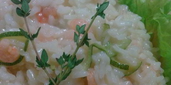 Ризотто с креветками и цукини