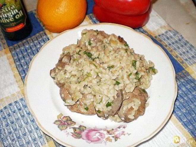 Рецепт ризотто с куриной печенкой