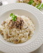 Ризотто с куриной печенью и белыми грибами