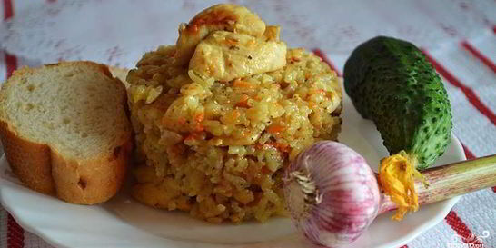 Ризотто с курицей в мультиварке