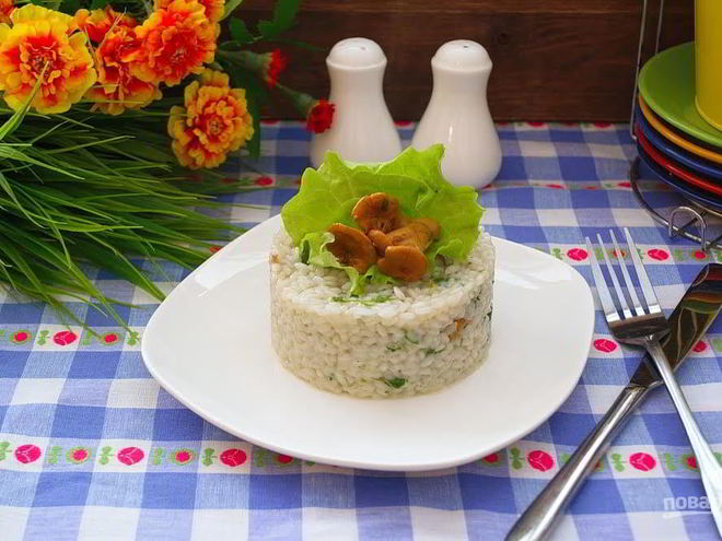 Рецепт ризотто с лисичками