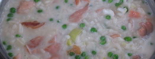ризотто с лососем и зеленым горошком. Шаг 5
