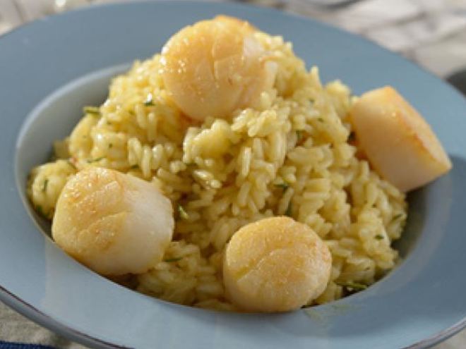 Рецепт ризотто с морским гребешком