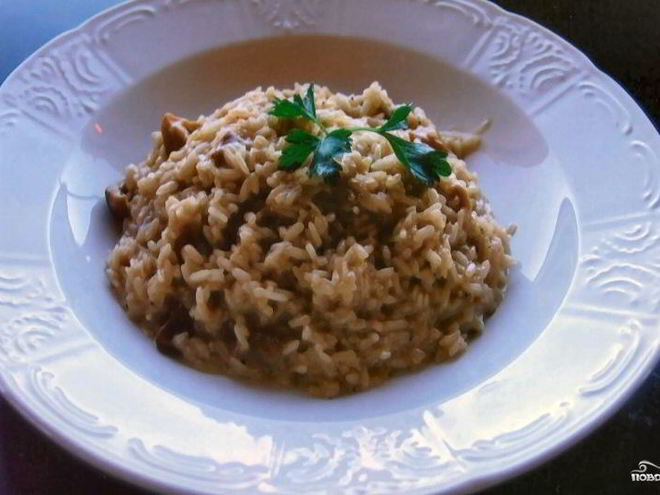 Рецепт ризотто с опятами