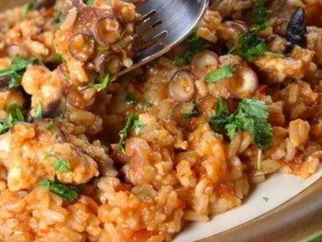 Рецепт ризотто с осьминогом