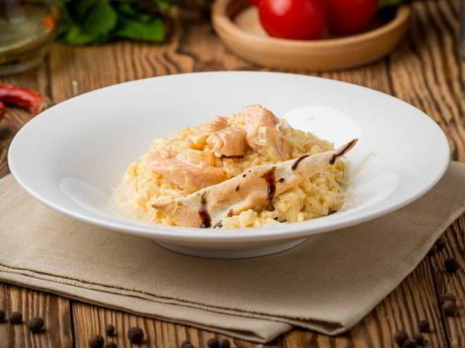 Рецепт ризотто с семгой