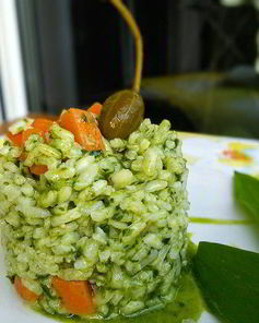 Ризотто с соусом из черемши