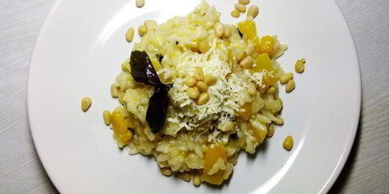 Ризотто с тыквой, брынзой и кедровыми орешками