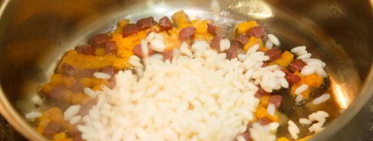 ризотто с тыквой и копченой утиной грудкой. Шаг 7