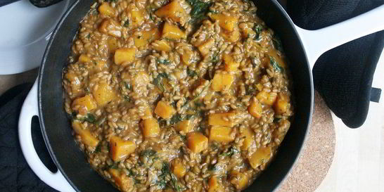 Ризотто с тыквой и шпинатом