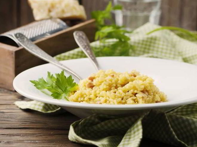 Рецепт ризотто с ветчиной и цукини