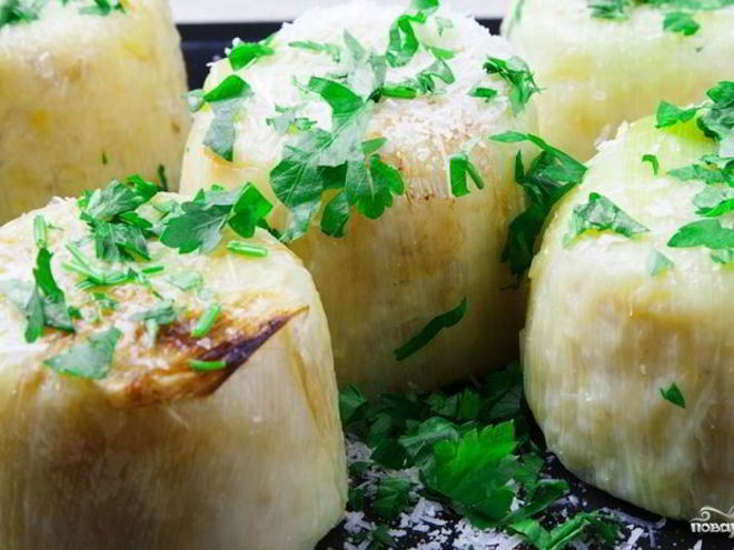 Рецепт ризотто в луке-порее