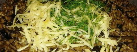 розовое ризотто с белыми грибами. Шаг 11