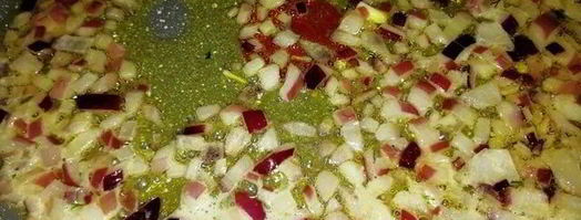 розовое ризотто с белыми грибами. Шаг 6