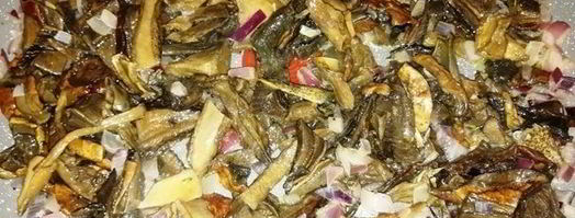 розовое ризотто с белыми грибами. Шаг 7