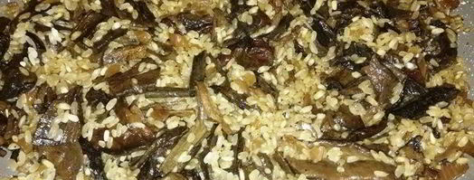 розовое ризотто с белыми грибами. Шаг 9