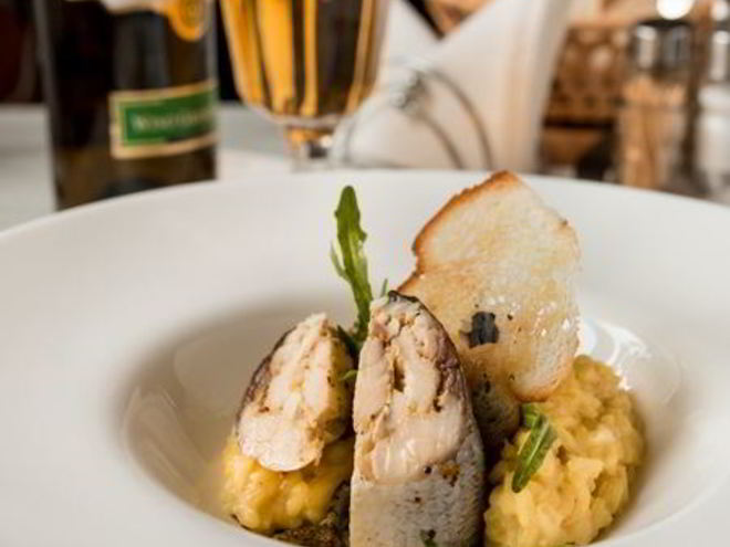 Рецепт рулетиков из дорады с шафрановым ризотто