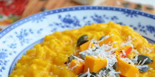 Тыквенное ризотто с козьим сыром