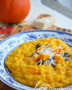 Тыквенное ризотто с козьим сыром