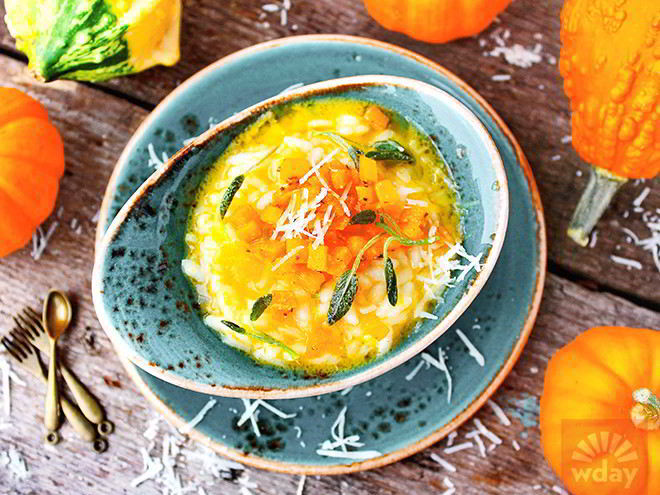 Рецепт тыквенного ризотто с шалфеем