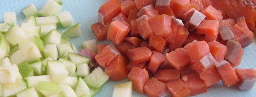 яблочное ризотто с копченым лососем. Шаг 3