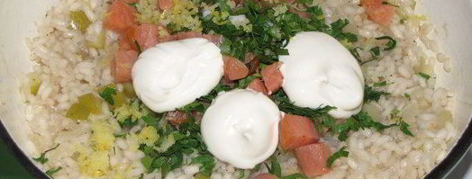 яблочное ризотто с копченым лососем. Шаг 10