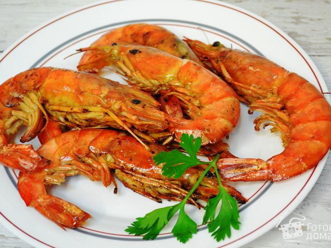 Рецепт большой креветки на гриле