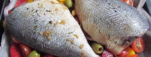 дорадо запеченная с овощами и оливками. Шаг 8