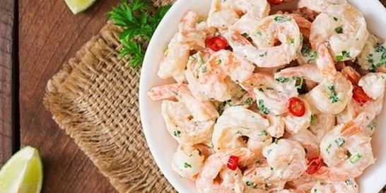 Креветки в сливочно-чесночном соусе