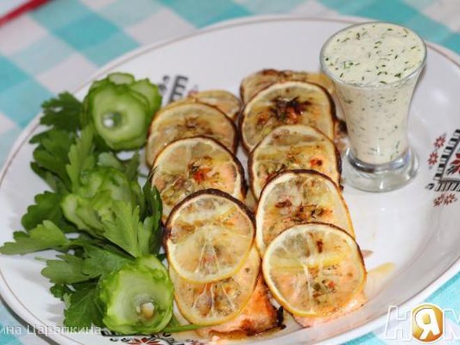 Рецепт лимонного лосося с сырным соусом