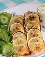 Лимонный лосось с сырным соусом