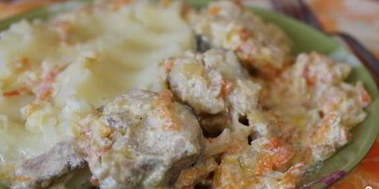 Минтай в сметане