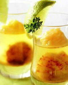 Морские гребешки в лаймовом желе