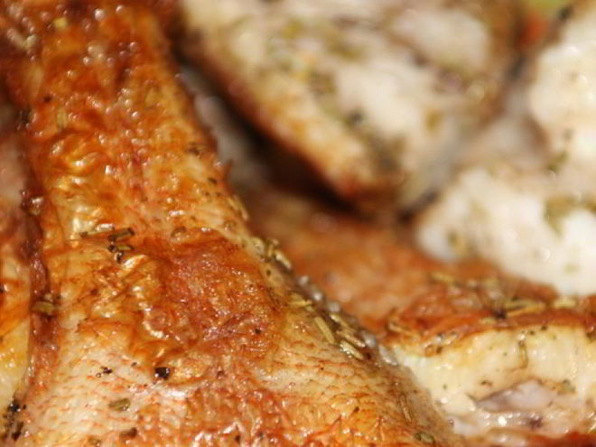 Рецепт морского окуня с хрустящей корочкой