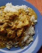 Палтус, тушеный в кокосовом молоке