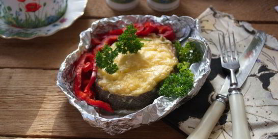 Рыба клыкач на гриле