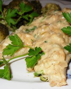 Рыба на пару под луково-горчичным соусом