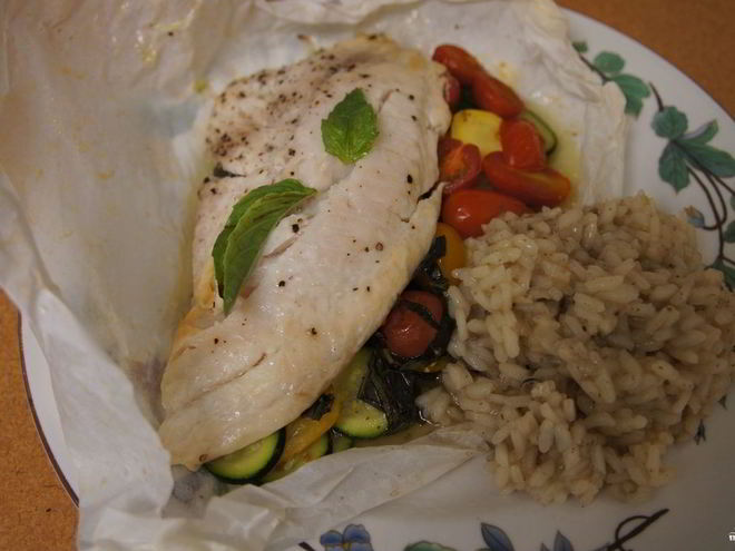 Рецепт рыбы в пергаменте с овощами