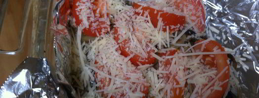 рыба, запеченная с грибами и помидорами. Шаг 5