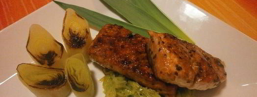 семга с луком-пореем и ванилью. Шаг 10