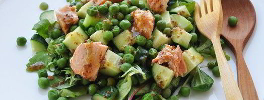 семга с овощами и салатом под горчично-медовой заправкой. Шаг 7