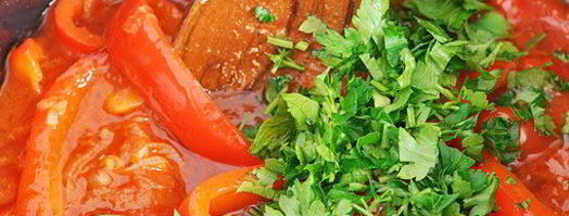 скумбрия, запеченная с картофелем и болгарским перцем. Шаг 7