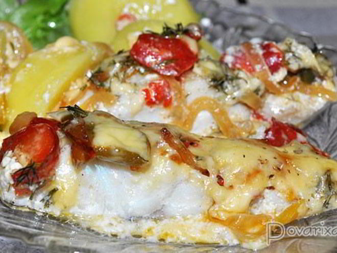 Рецепт судака в духовке с соусом и сыром