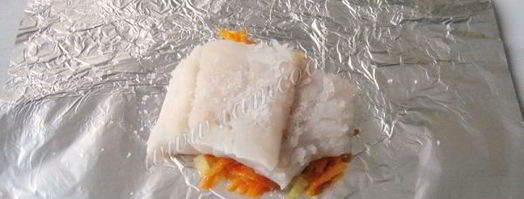 треска с овощами в фольге. Шаг 7