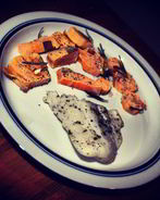 Запеченное филе хека с бататом