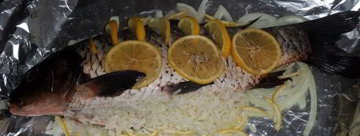 запеченный фаршированный карп. Шаг 11