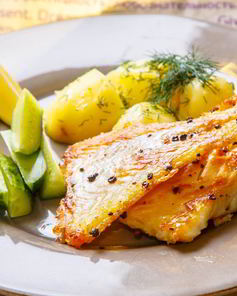 Жареная рыба с картофелем